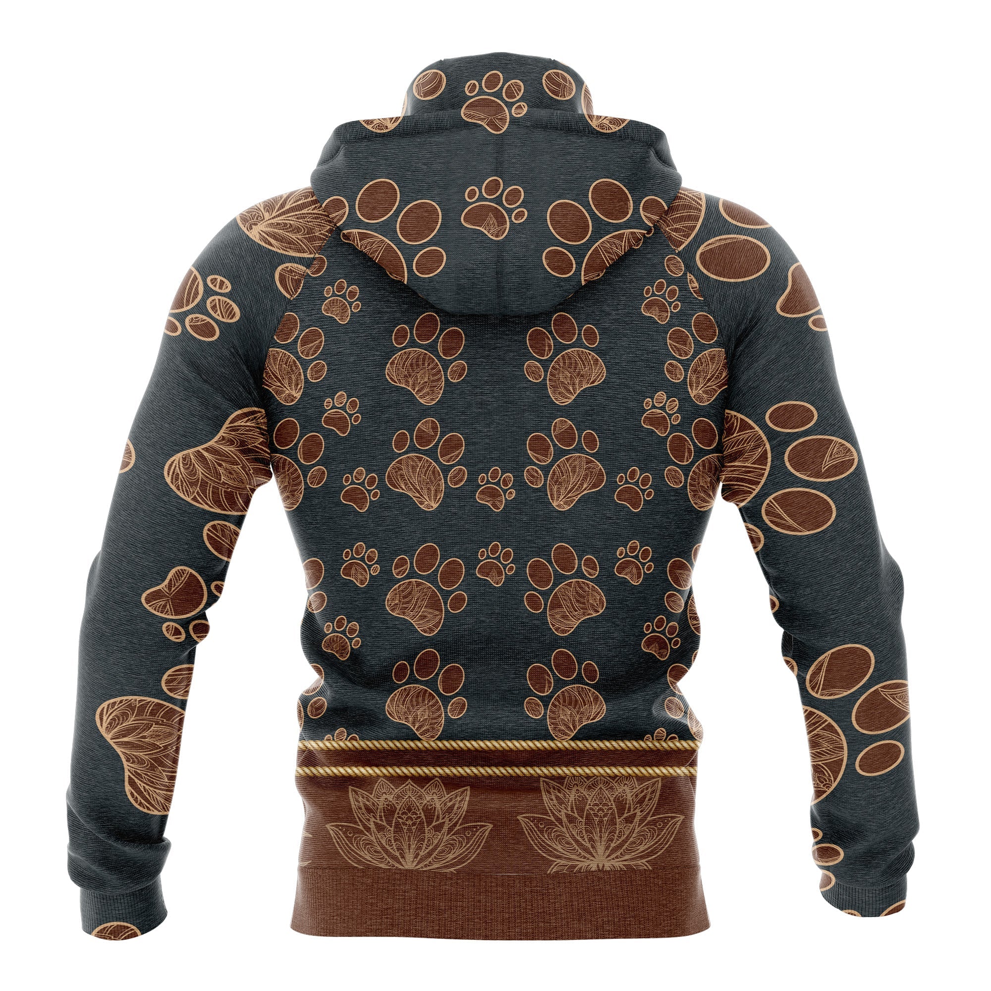 Basset Hound Paw Floral Pullover Premium Hoodie, Perfect Outfit For Men And Women On Christmas New Year Autumn Winter - Image 2