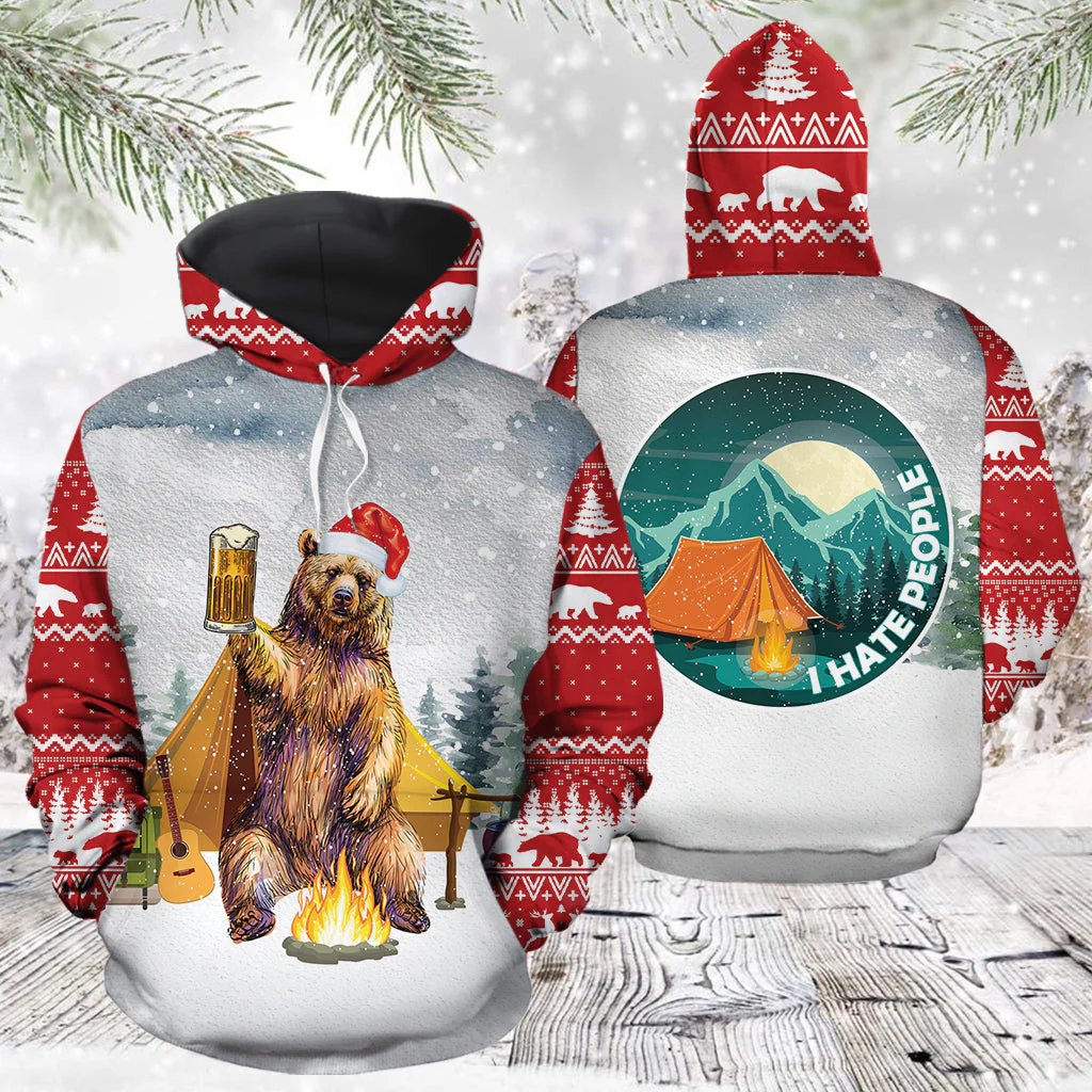Bear and Beer Camping Pullover Premium Hoodie, Perfect Outfit For Men And Women On Christmas New Year Autumn Winter - Image 3