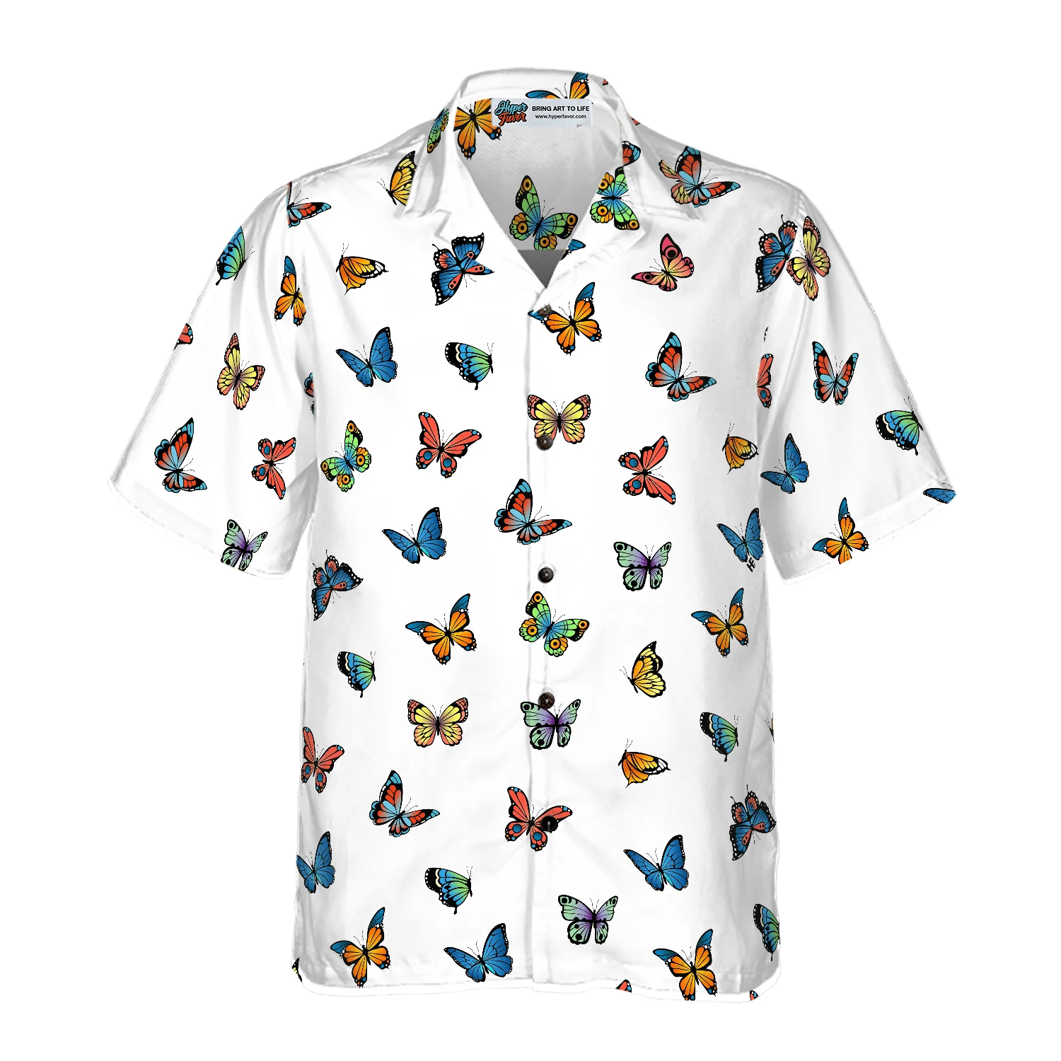 Beautiful Butterflies Hawaiian Shirt, Colorful Summer Aloha Shirts For Men Women, Perfect Gift For Husband, Wife, Boyfriend, Friend - Image 4