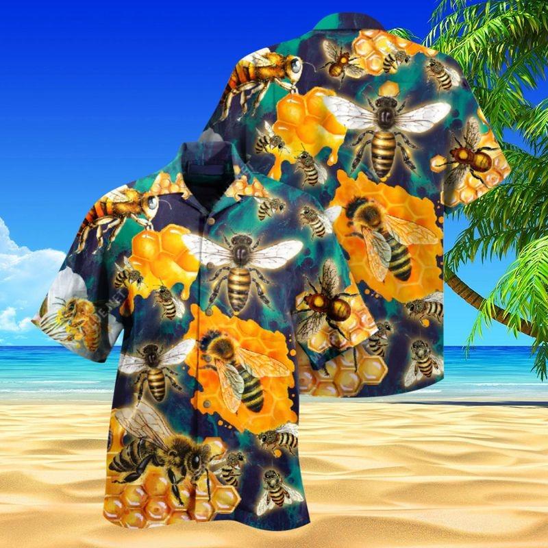Bee Aloha Hawaiian Shirt - Amazing Bee Colorful Hawaiian Shirt, Bee Watercolor Art Hawaiian Shirt For Men & Women, Bee Lover
