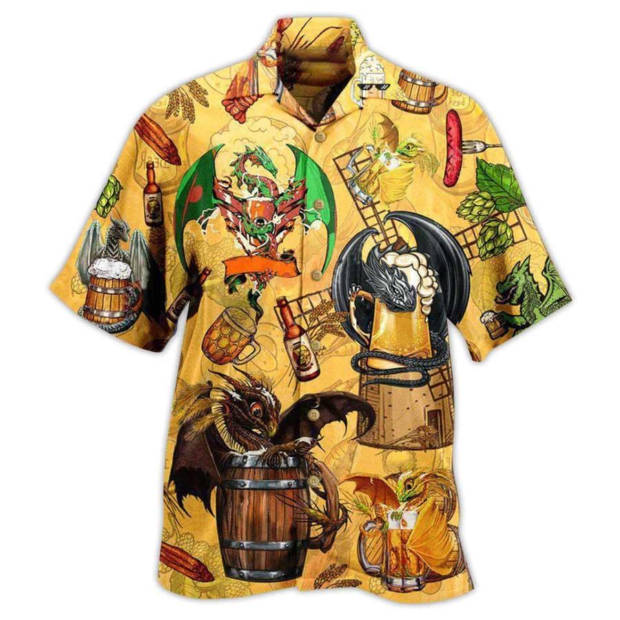 Beer Dragon Aloha Hawaiian Shirt For Summer, Dragon Drunkgon Drinking Hawaiian Shirts Outfit For Men Women, Dragon Lovers - Image 2