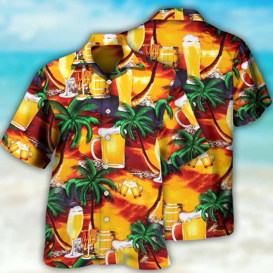 Beer Hawaiian Shirt, Beer Tropical Summer, Tropical Palm Tree Aloha Shirt For Men And Women - Perfect Gift For Beer Lovers, Summer