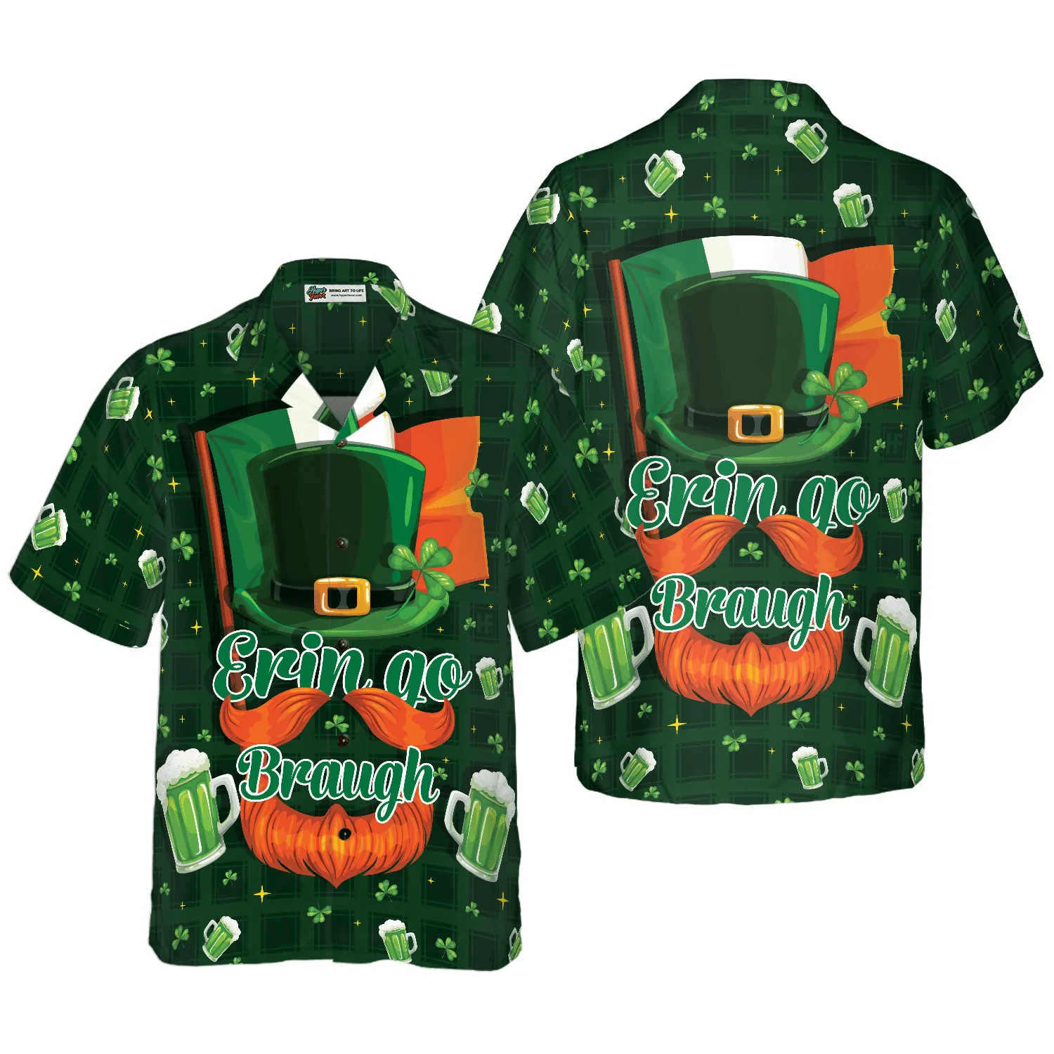 Beer Hawaiian Shirt, Ireland Forever Beer And Green Seamless Hawaiian Shirt, Colorful Summer Aloha Shirt For Men Women, Gift For Friend, Family