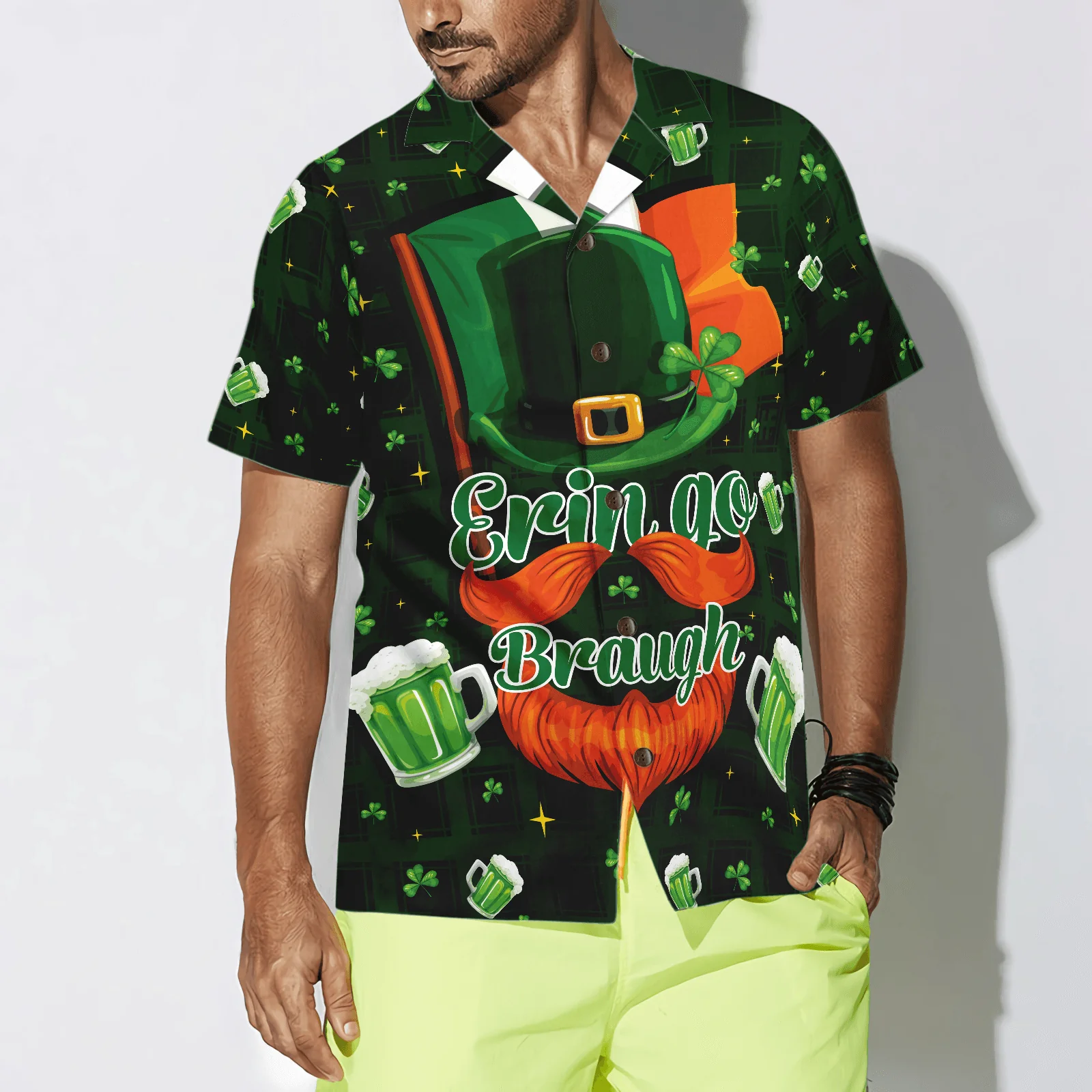 Beer Hawaiian Shirt, Ireland Forever Beer And Green Seamless Hawaiian Shirt, Colorful Summer Aloha Shirt For Men Women, Gift For Friend, Family - Image 4
