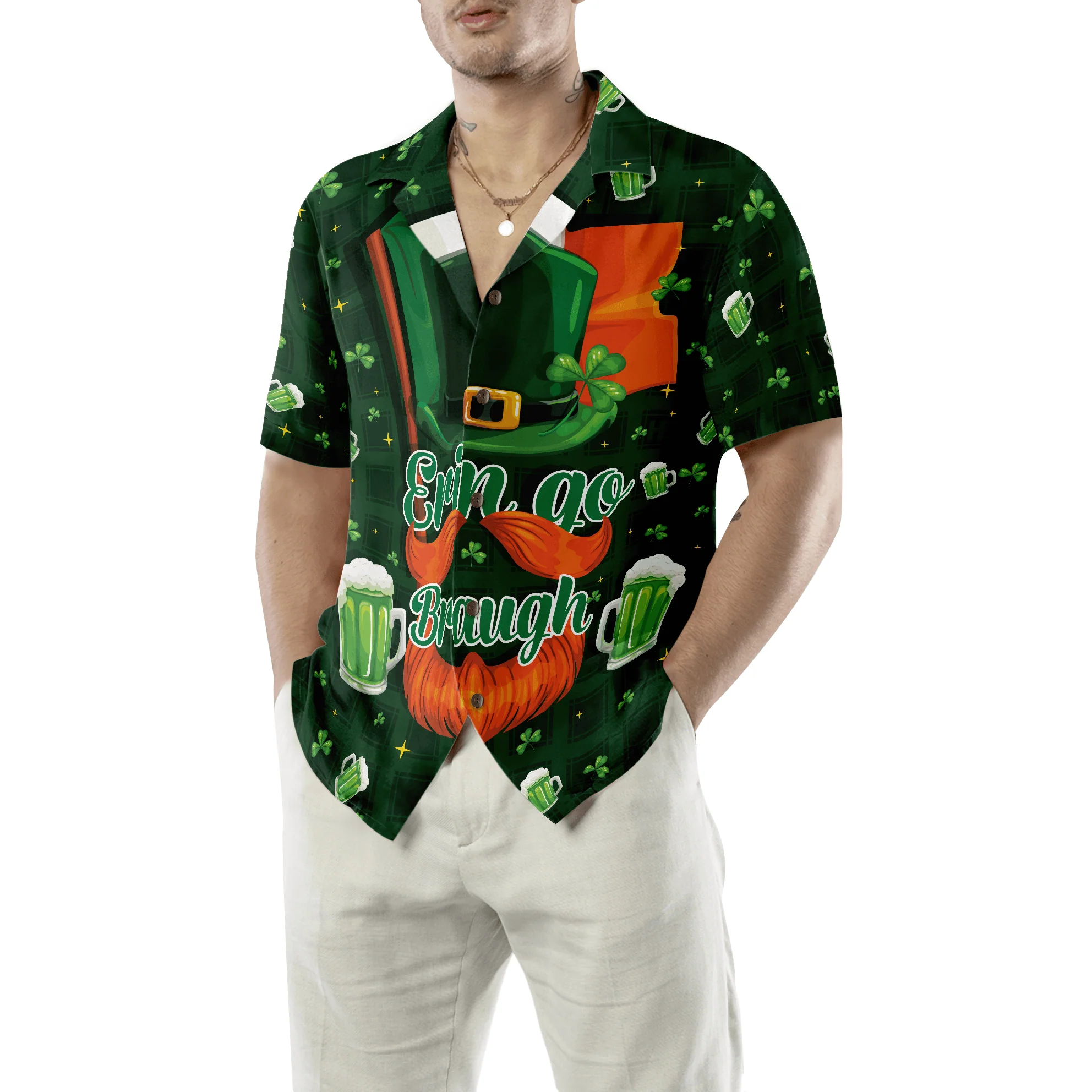 Beer Hawaiian Shirt, Ireland Forever Beer And Green Seamless Hawaiian Shirt, Colorful Summer Aloha Shirt For Men Women, Gift For Friend, Family - Image 5