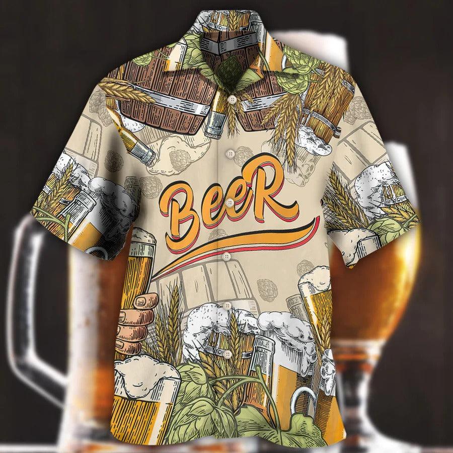 Beer Hawaiian Shirt, Let's Drink Beer, Beer Born To Drink Aloha Shirt For Men And Women - Perfect Gift For Beer Lovers - Image 2