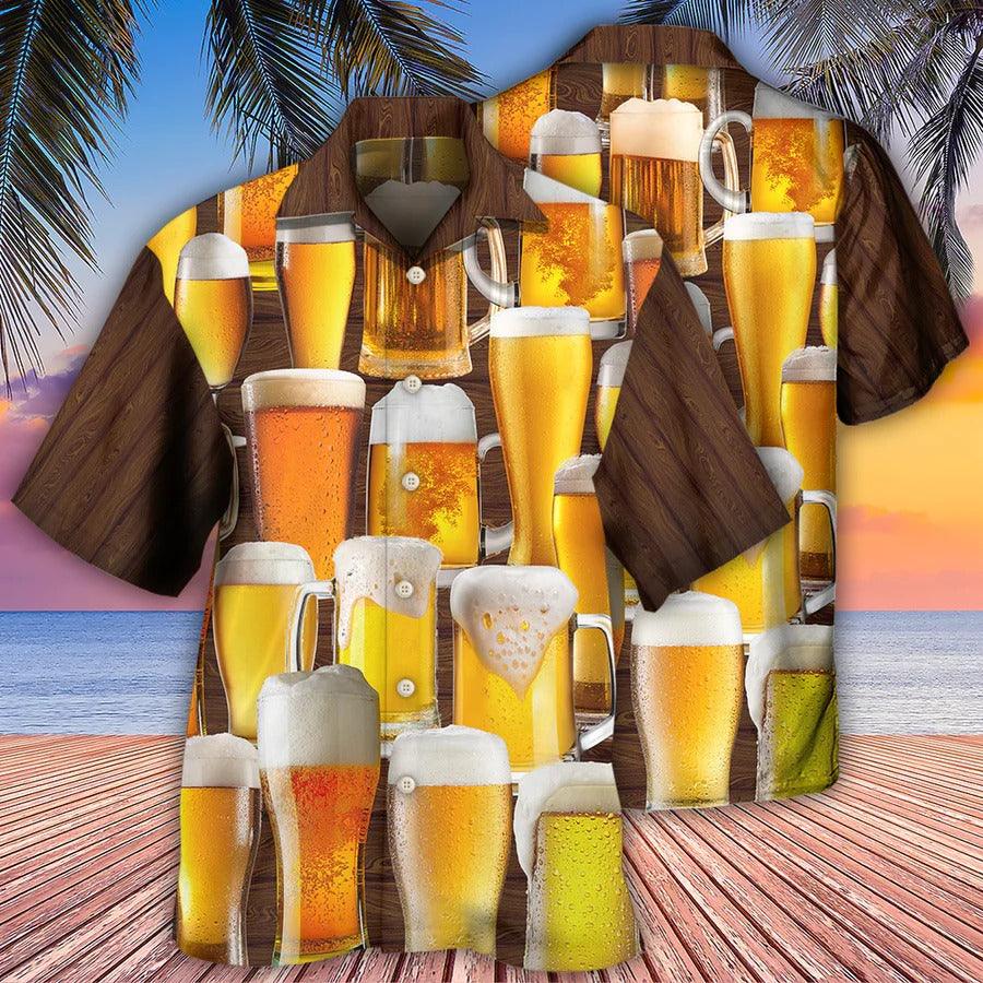 Beer Hawaiian Shirt, Tropical Beer, Beer With Brown, It's Time For Beer Aloha Shirt For Men And Women - Perfect Gift For Beer Lovers, Summer