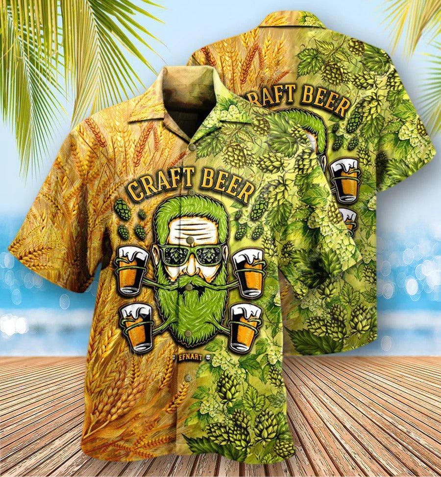 Beer Hawaiian Shirt, Tropical Fruit, Wheat Field, Craft Beer Aloha Shirt For Men And Women - Perfect Gift For Beer Lovers, Summer
