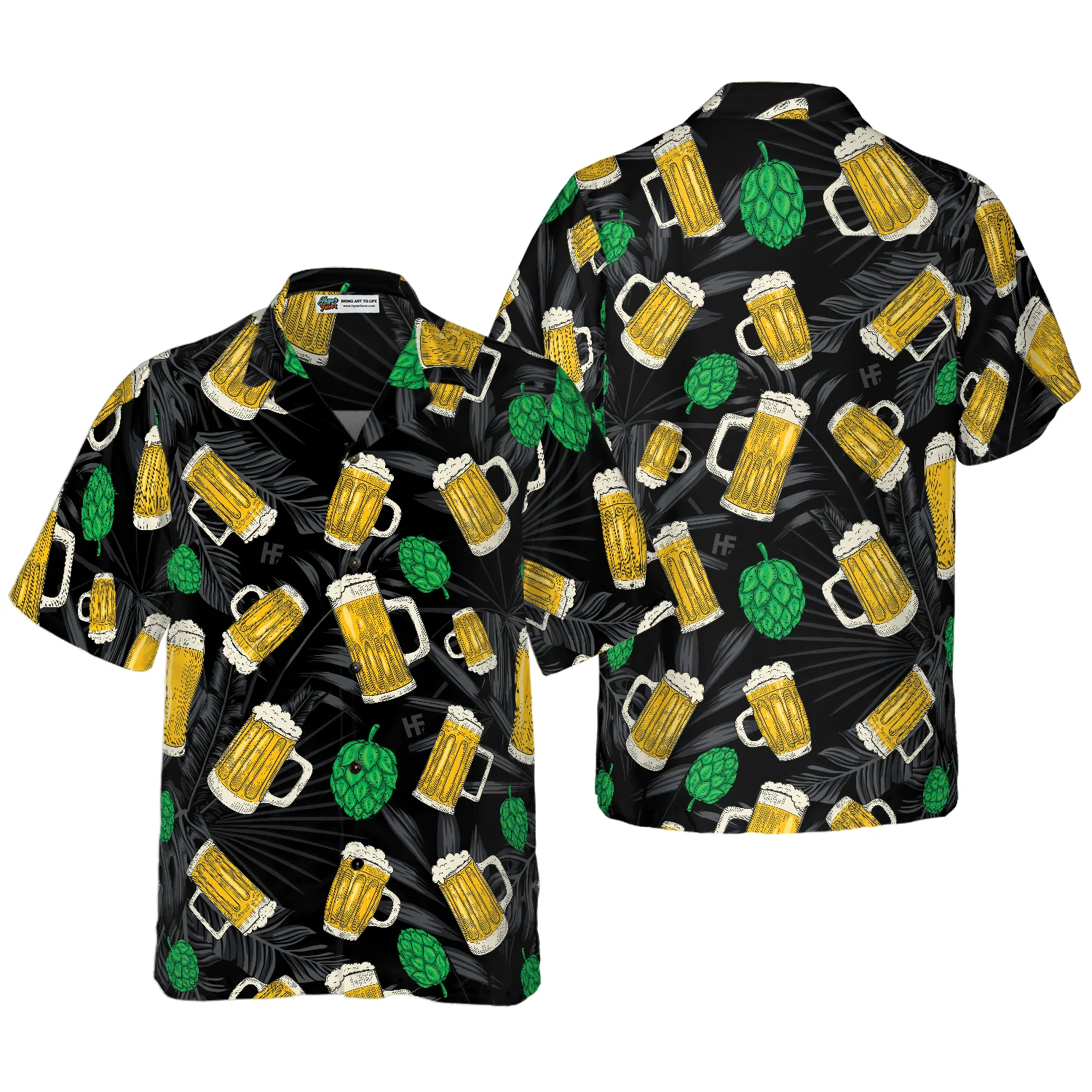 Beer Mugs And Hop Aloha Hawaiian Shirt For Summer, Colorful Shirt For Men Women, Perfect Gift For Friend, Team, Family