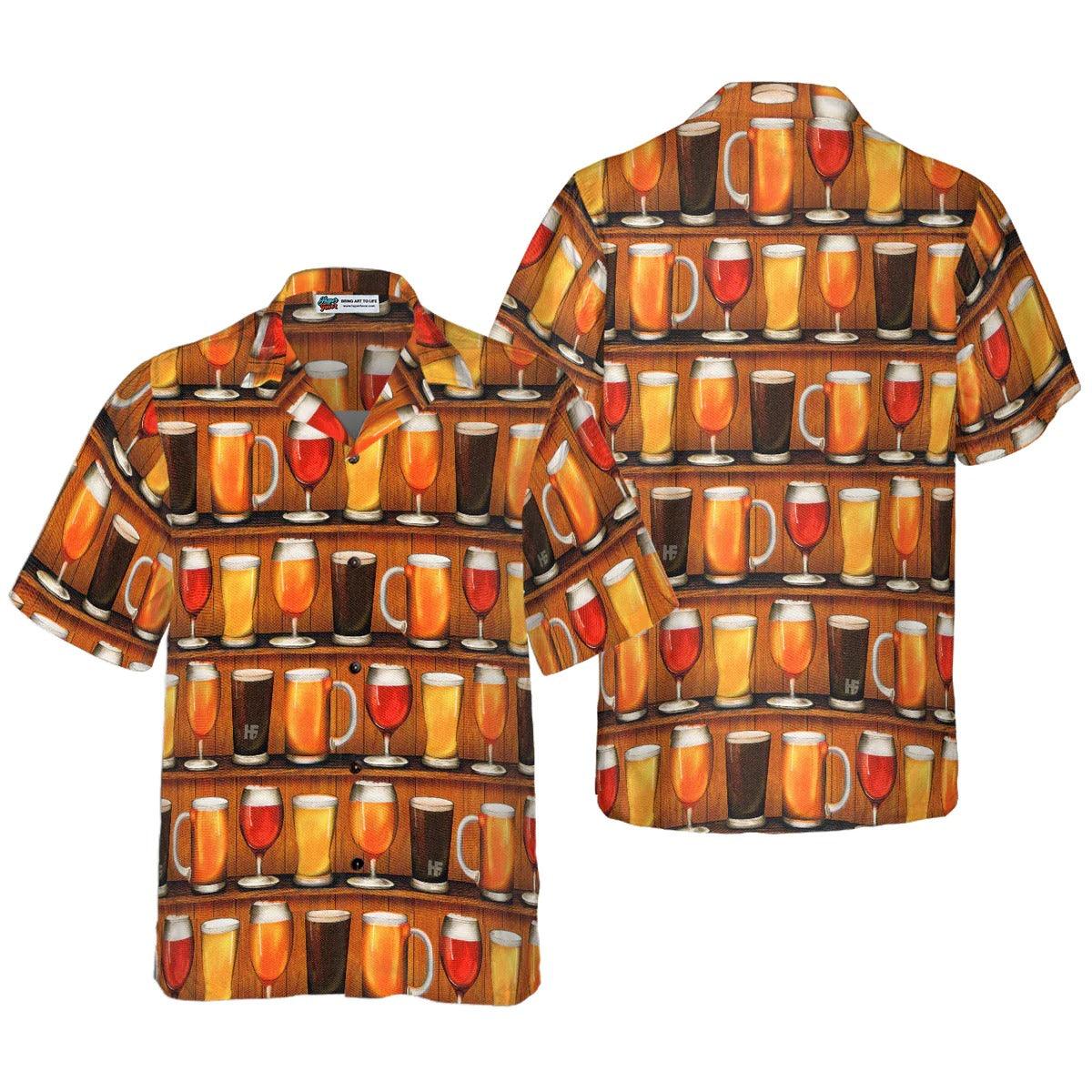 Beer Mugs Pattern Hawaiian Shirt, Beer Hawaiian Shirt, Beer Mugs Aloha Shirt For Men Women, Perfect Gift For Husband, Wife, Friend, Family
