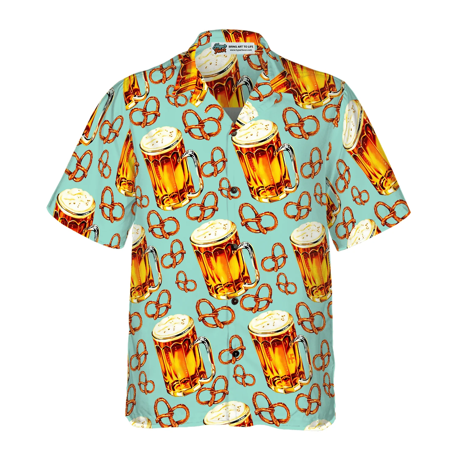 Beer & Pretzel Hawaiian Shirt For Summer, Colorful Shirt For Men Women, Perfect Gift For Friend, Team, Family, Beer Pretzel Lovers - Image 3