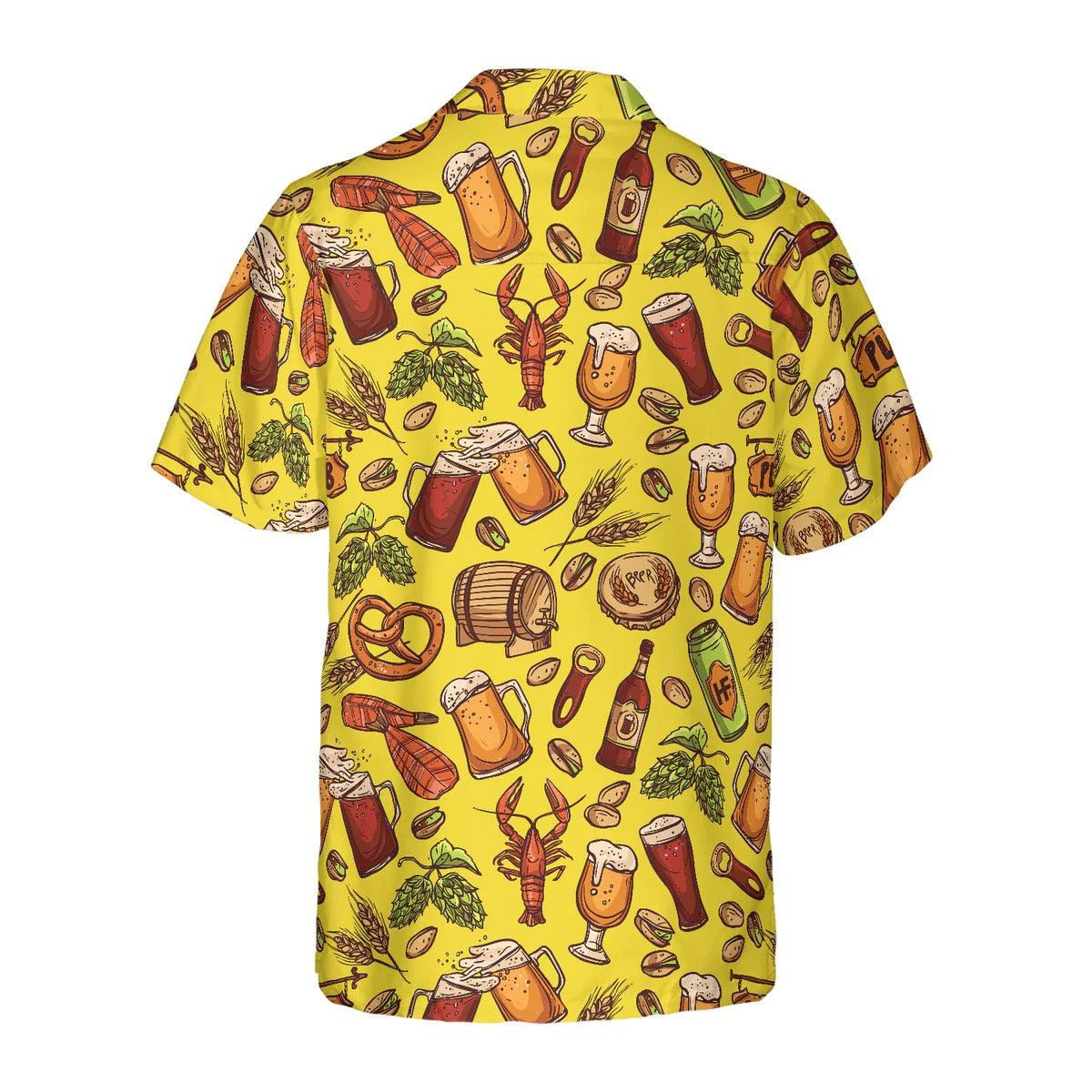 Beer Yellow Hawaiian Shirt, Beer Aloha Shirt, Colorful Summer Hawaiian Shirt - Perfect Gift For Men Women, Friends, Family, Summer Lovers - Image 2