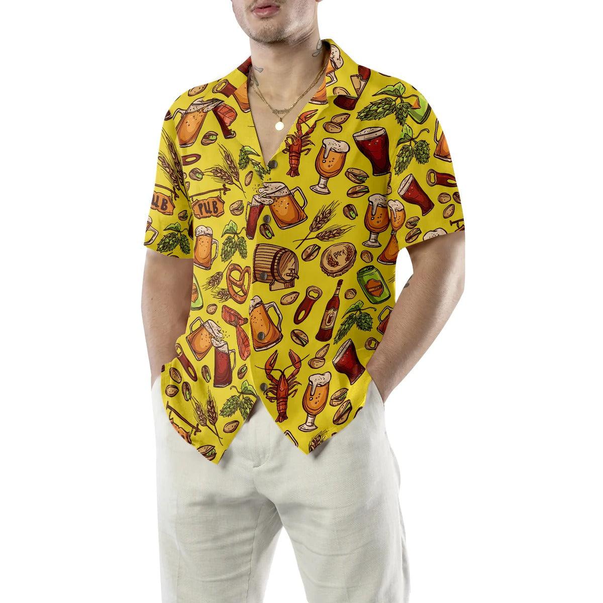 Beer Yellow Hawaiian Shirt, Beer Aloha Shirt, Colorful Summer Hawaiian Shirt - Perfect Gift For Men Women, Friends, Family, Summer Lovers - Image 5