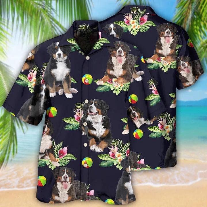 Bernese Mountain Aloha Hawaii Shirt - Dog Ball Tropical Floral Hawaiian Shirt For Summer - Perfect Gift For Dog Lovers, Friend, Family
