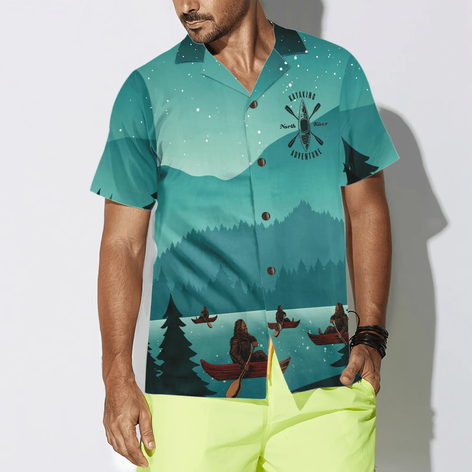 Bigfoot Hawaiian Shirt, Darryl Love Kayak & Hate People, Colorful Summer Aloha Shirt For Men Women, Perfect Gift For Friend, Family, Husband, Wife - Image 4