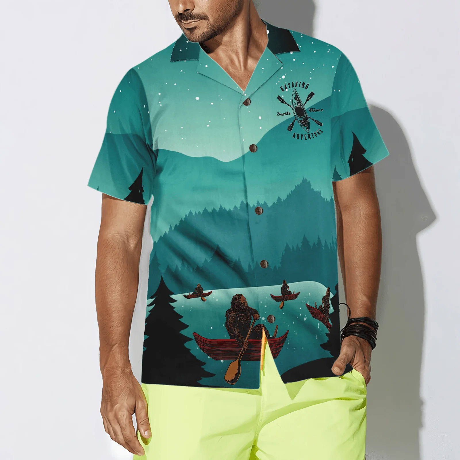 Bigfoot Hawaiian Shirt, Darryl Love Kayak & Hate People, Colorful Summer Aloha Shirt For Men Women, Perfect Gift For Friend, Family, Husband, Wife - Image 5