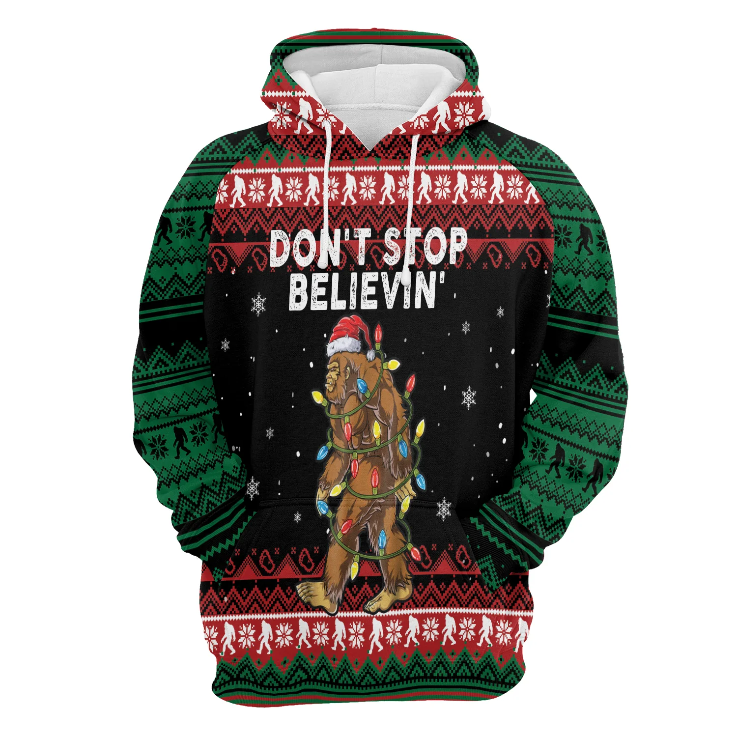 Bigfoot Pullover Premium Hoodie Don't Stop Believing, Perfect Outfit For Men And Women On Christmas New Year Autumn Winter