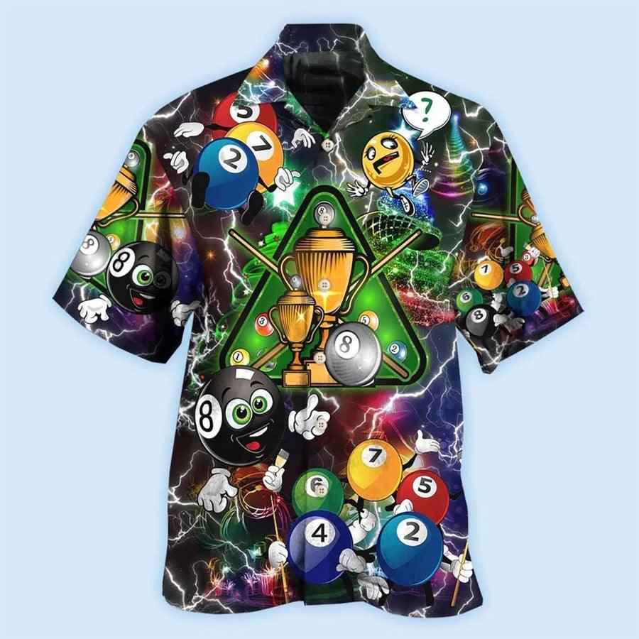 Billiard Hawaiian Shirt, Billiard Champion Aloha Hawaiian Shirt, Billiard Merry Christmas Aloha Shirt For Men - Perfect Gift For Billiard Lovers
