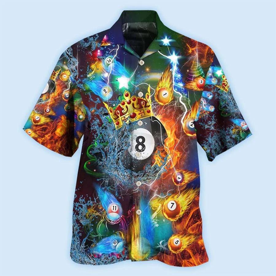 Billiard Hawaiian Shirt, Billiard Fire And Water Aloha Hawaiian Shirt, Merry Christmas Aloha Shirt For Men - Perfect Gift For Billiard Lovers