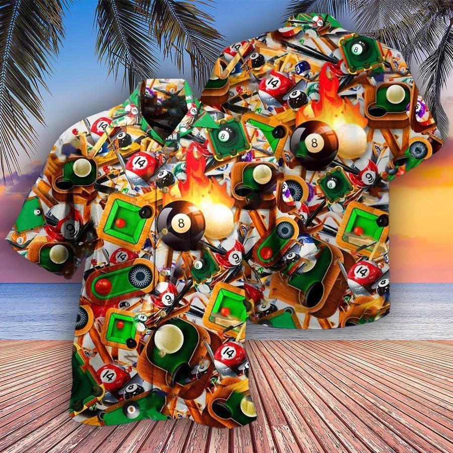 Billiard Hawaiian Shirt, Billiard Make Your Own Luck Aloha Hawaiian Shirt, Billiard Ball Aloha Shirt For Men - Perfect Gift For Billiard Lovers