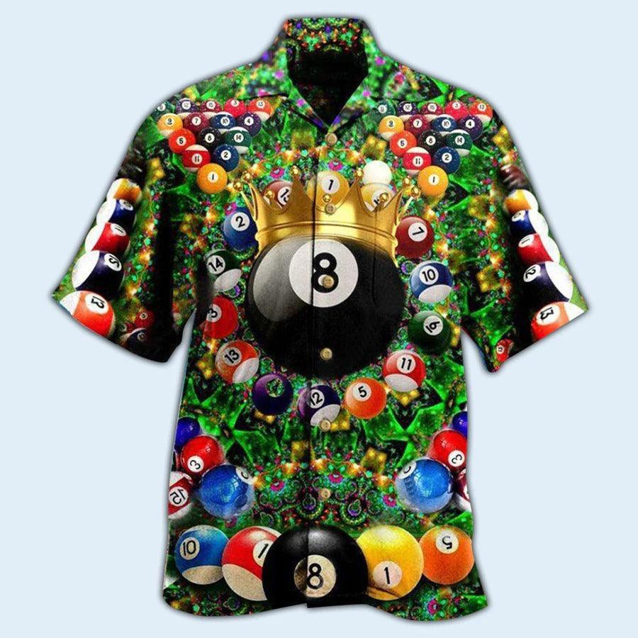Billiard Hawaiian Shirt, Billiard Warning Pool On Duty Aloha Hawaiian Shirt, King 's Billiard Ball Aloha Shirt For Men - Gift For Billiard Lovers - Image 2