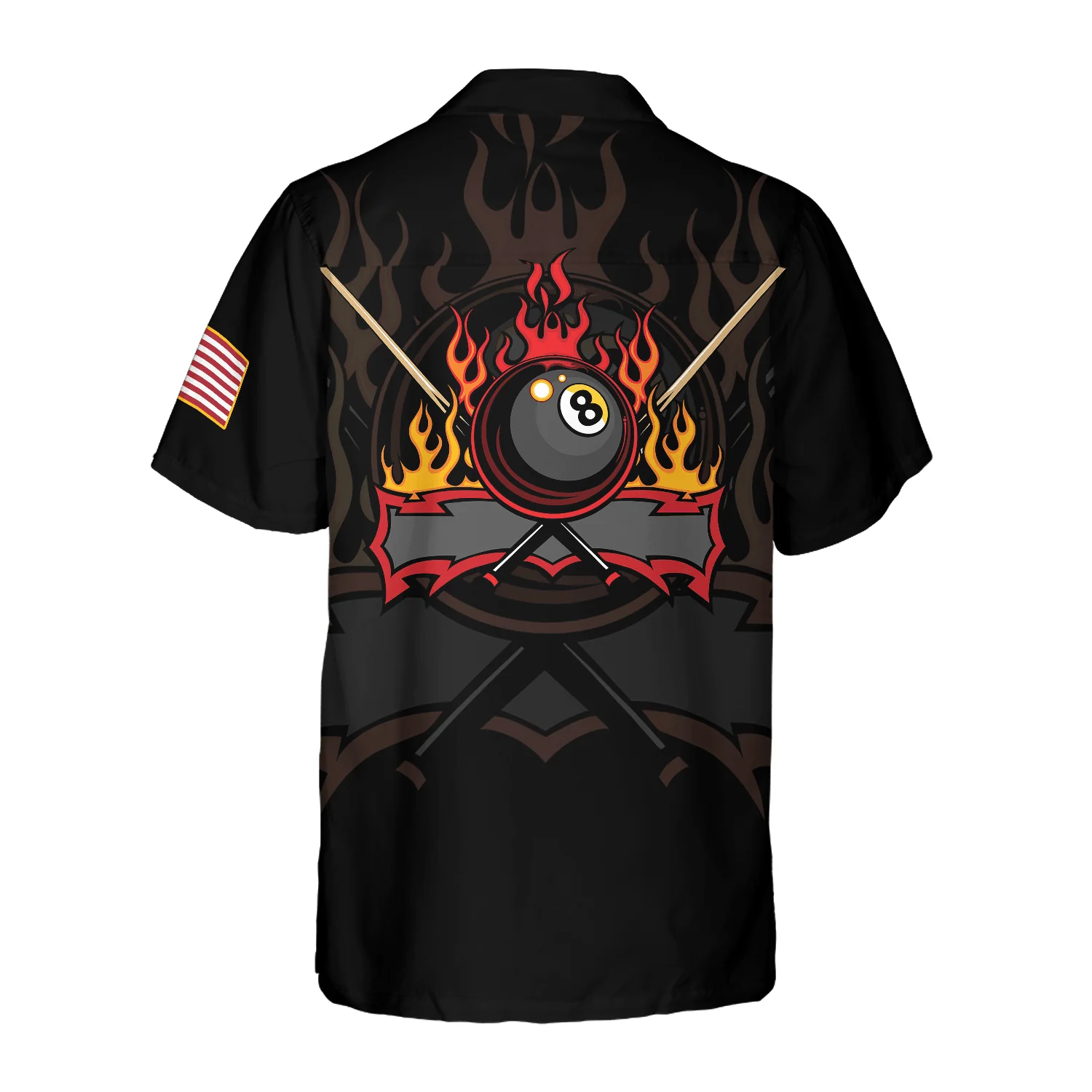 Billiards Custom Name Hawaiian Shirt, Mr Bones 8 Ball American Flag Personalized, Colorful Summer Aloha Shirt Gift For Men Women, Billiard Lovers - Image 2