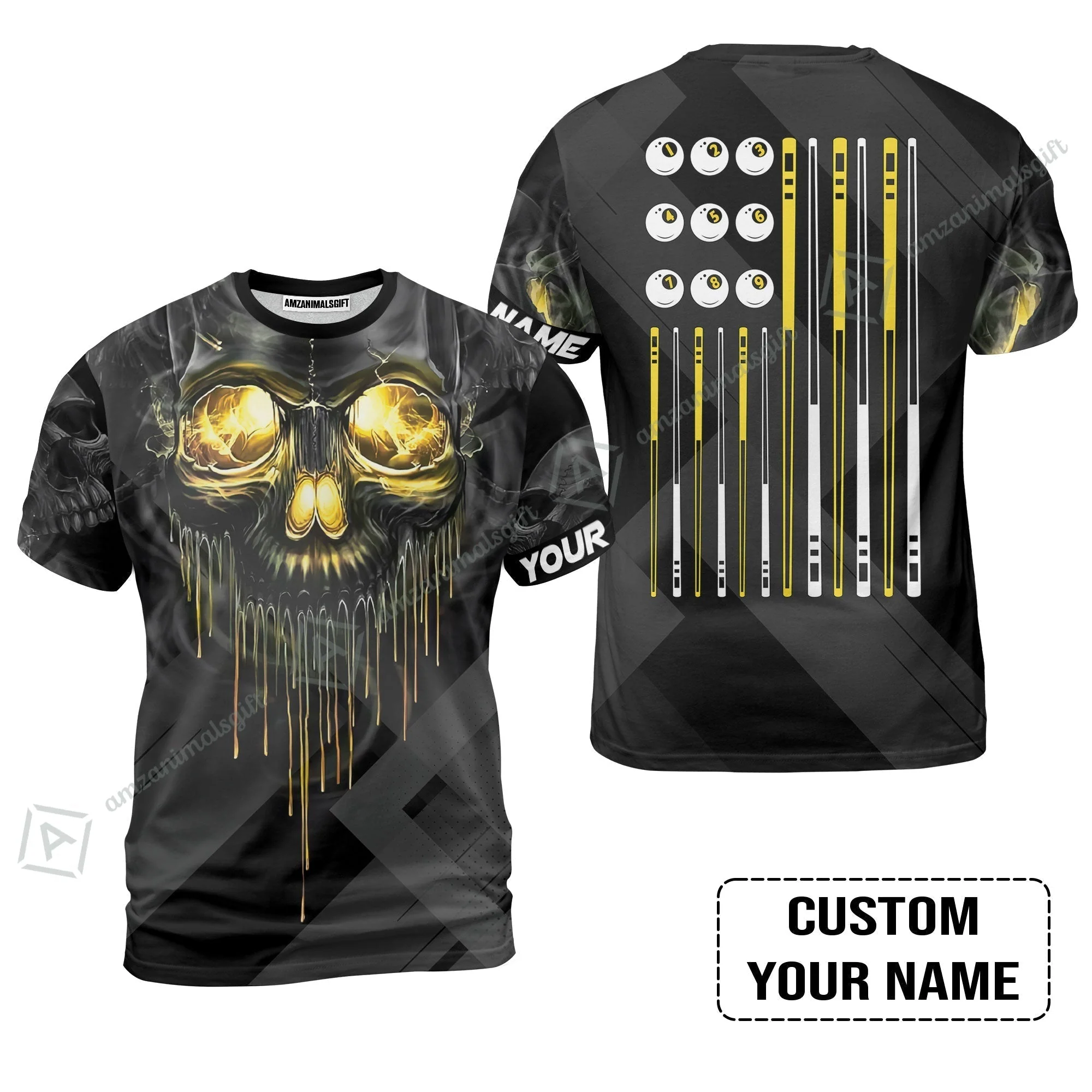 Billiards Hawaiian Shirt - Billiards Pool Player Skull Custom Hawaiian Shirt , Skull Billiards Shirt For Billiards Players, Personalized Billiards Gift - Image 7