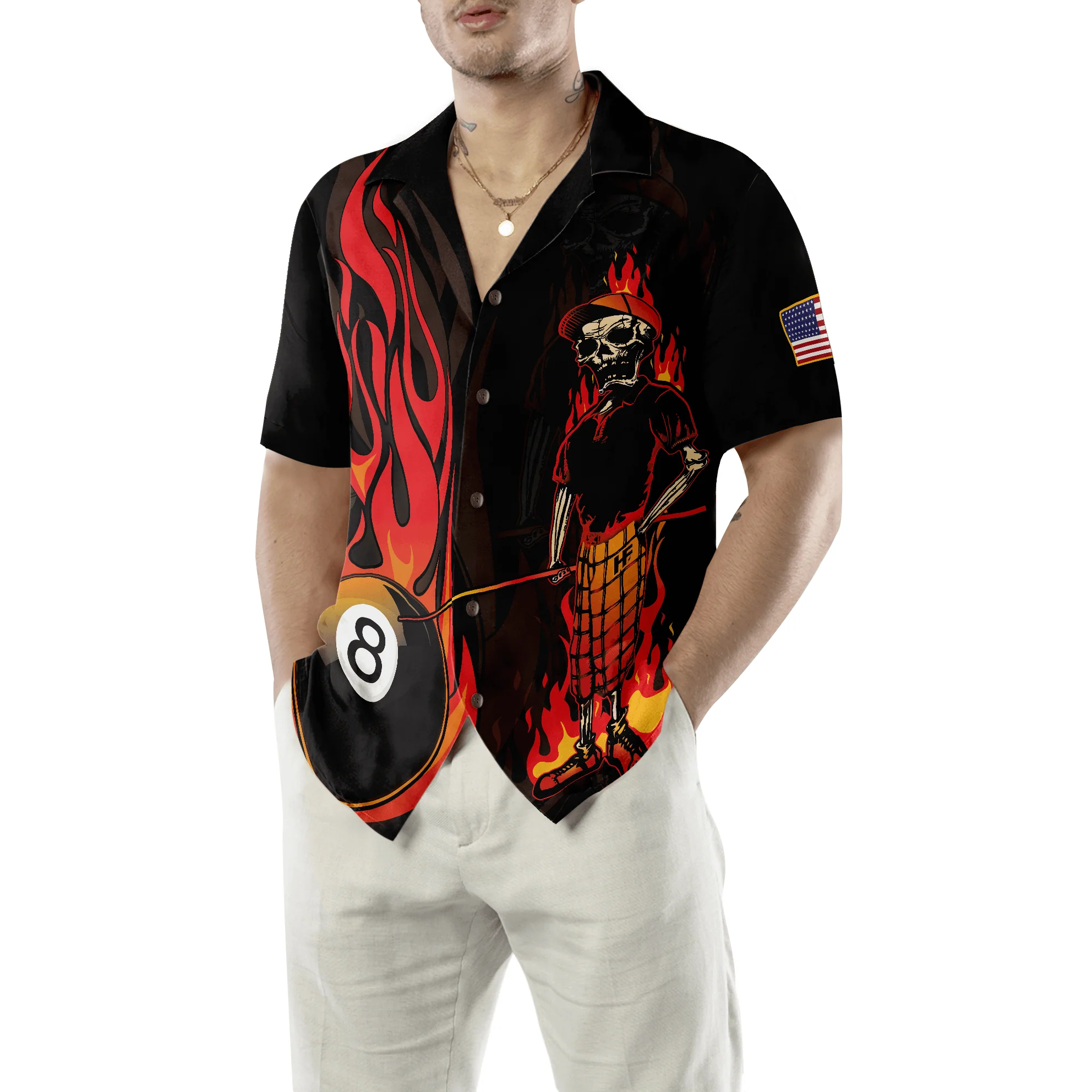 Billiards Hawaiian Shirt, Mr Bones 8 Ball Billiards Aloha Hawaiian Shirt For Summer For Men Women, Gift For Friend, Team, Billiard Lovers - Image 5