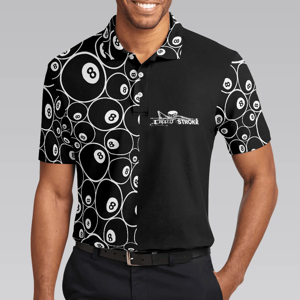 Billiards Men Polo Shirt, Billiards Skeleton Dead Stroke Men Polo Shirt, 8-ball Polo Shirt, Best Billiards Shirt For Men - Image 5