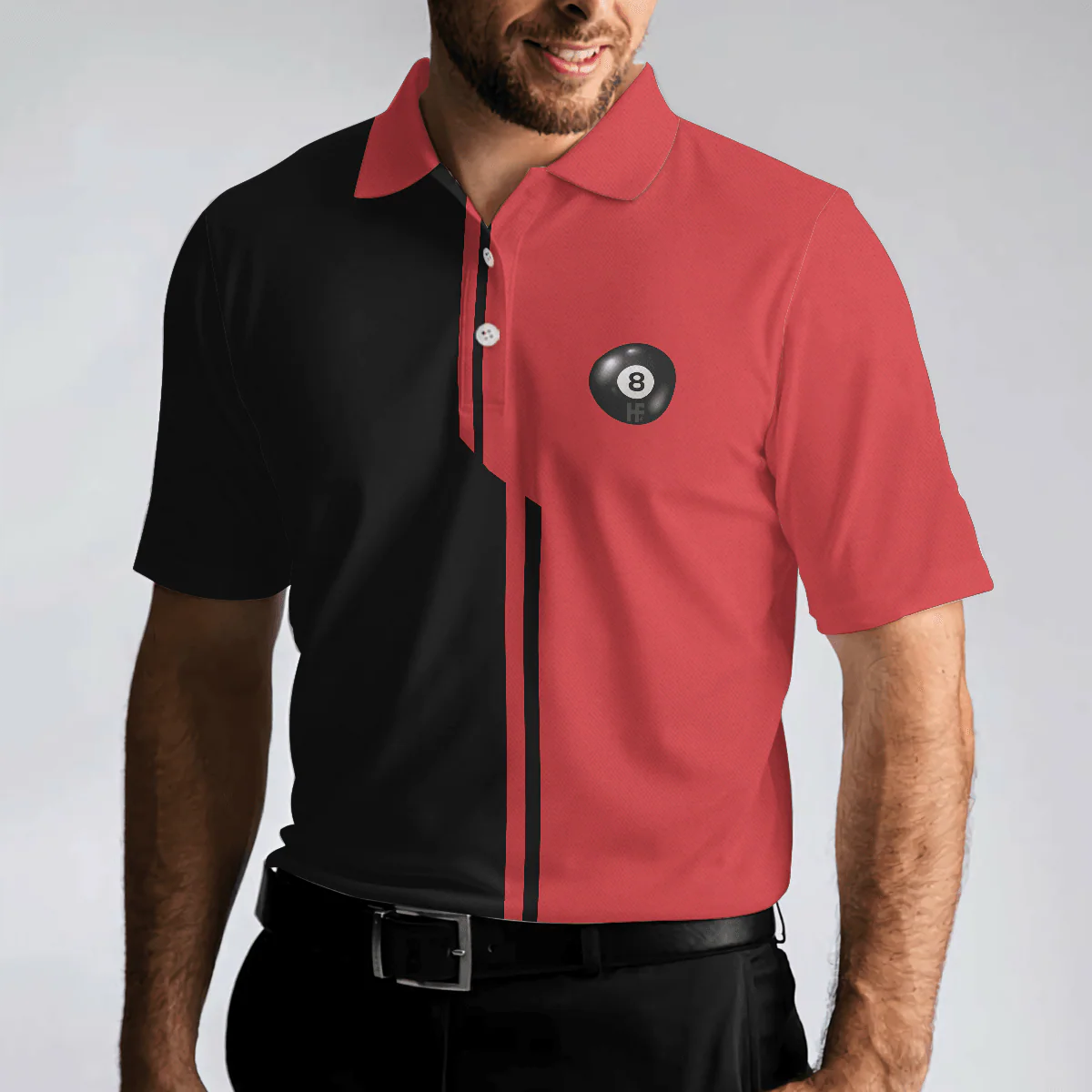 Billiards Men Polo Shirt, Black And Red Billiards Polo Shirt, Aim Shoot Swear Repeat Shirt For Men, Gift For Billiards Lovers, Billiards Players - Image 6