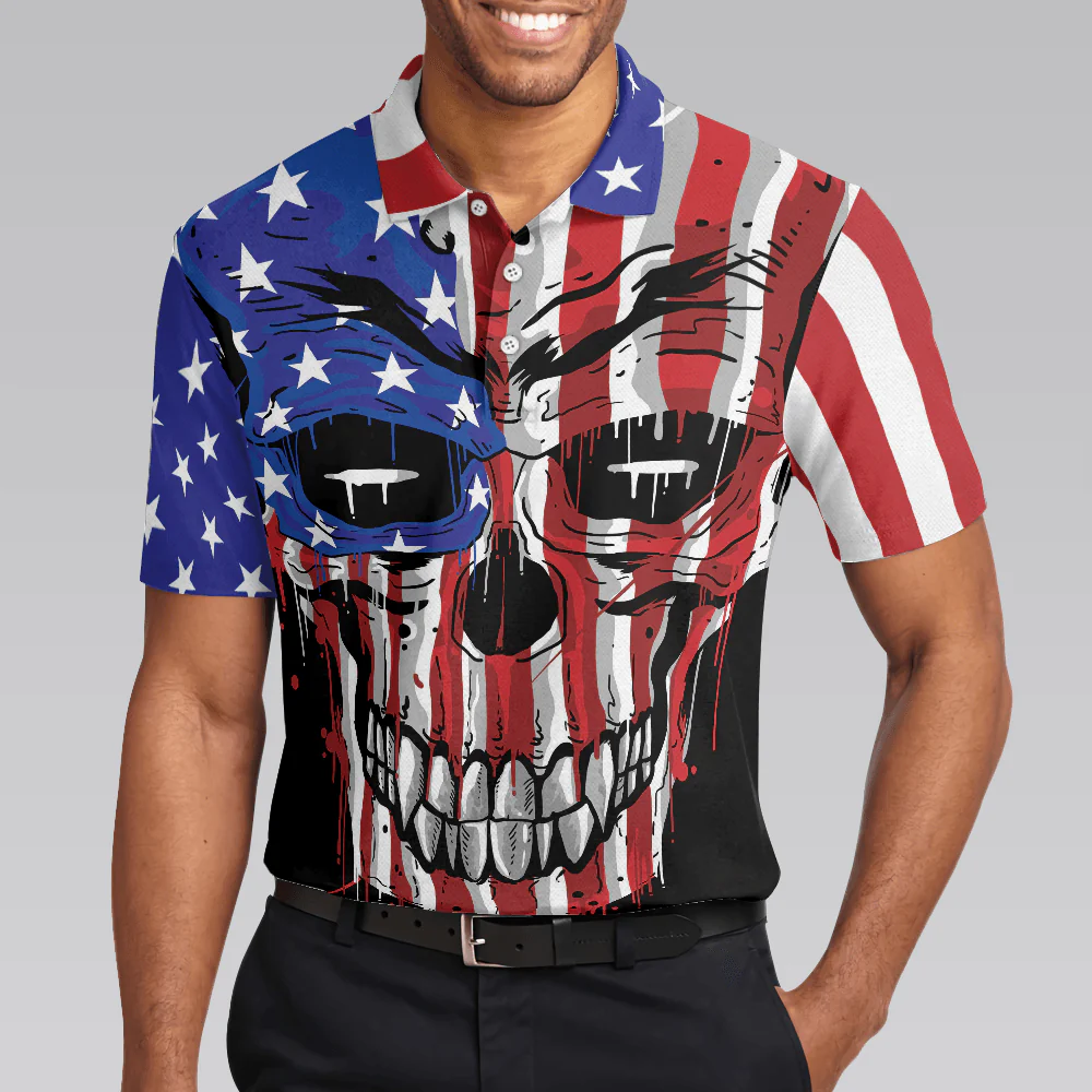 Billiards Men Polo Shirt, I'm Here To Smash Your Balls Billiards Polo Shirt, Skull American Flag Shirt For Men, Billiards Lovers - Image 5