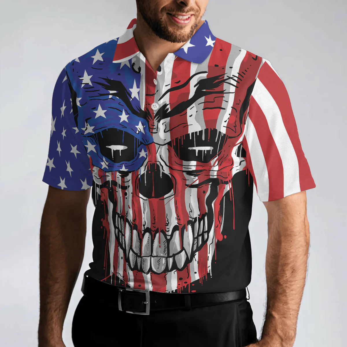 Billiards Men Polo Shirt, I'm Here To Smash Your Balls Billiards Polo Shirt, Skull American Flag Shirt For Men, Billiards Lovers - Image 6