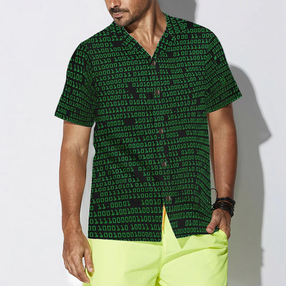 Binary Code Skull Hawaiian Shirt, Binary Code Hawaiian Shirt, Skull Aloha Shirt - Perfect Gift For Men & Women, Husband, Wife Friend, Family - Image 4