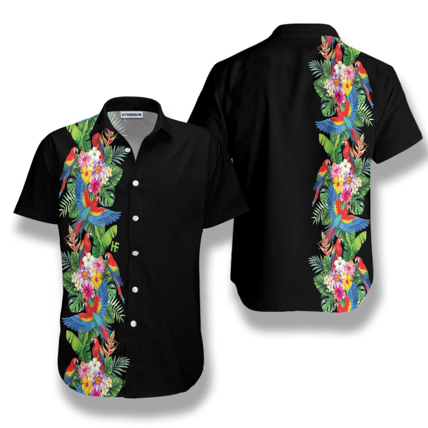 Bird Hawaiian Shirt, Paradise Hibiscus, Colorful Summer Aloha Shirts For Men Women, Perfect Gift For Husband, Wife, Boyfriend, Friend
