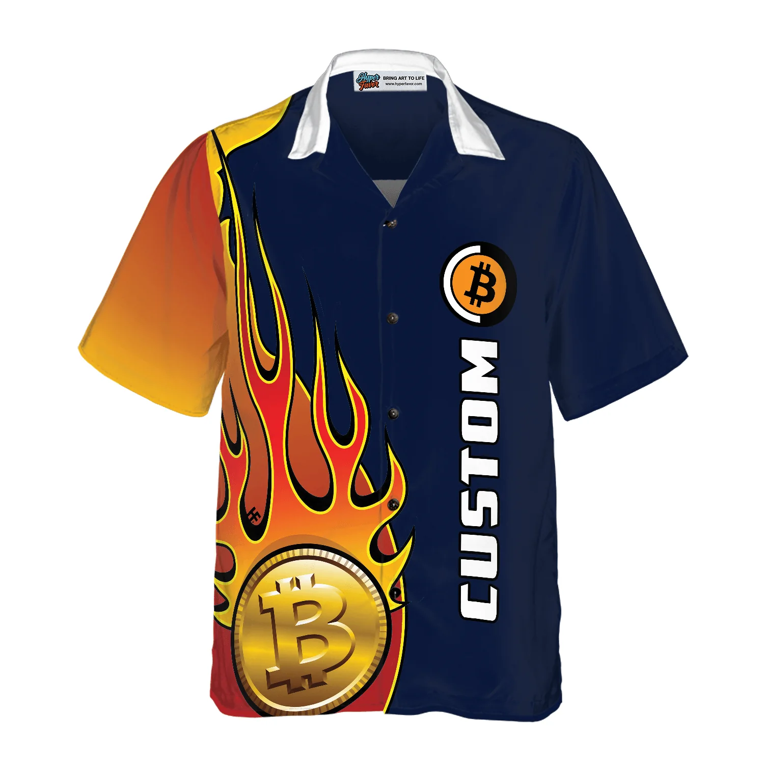 Bitcoin Logo Custom Aloha Hawaiian Shirt For Summer, Personalized Colorful Hawaiian Shirt Outfit For Men Women, Gift For Friend, Team, Family - Image 3