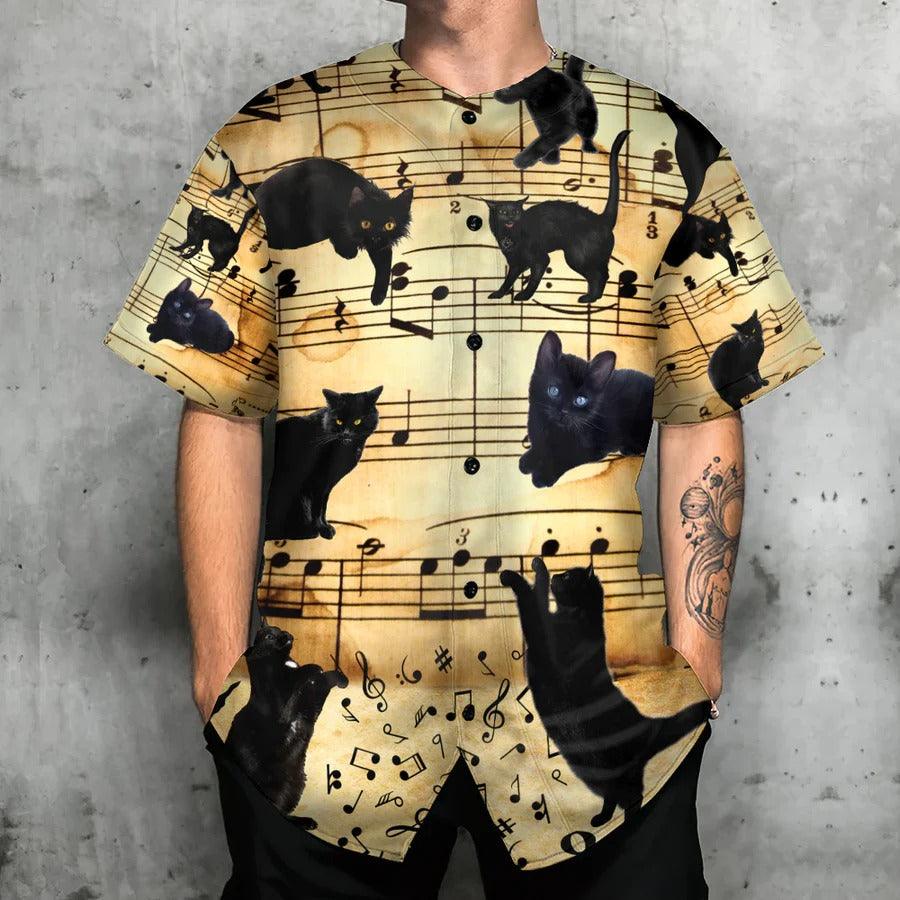 Black Cat Baseball Jersey, Black Cat Scary, Music Song Baseball Jersey For Men And Women - Perfect Gift For Black Cat Lovers - Image 2