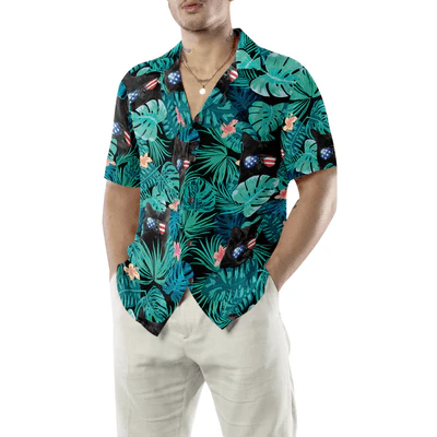 Black Cat Hawaiian Shirt, Black Cat Tropical Fourth Of July Hawaiian Shirt For Men - Perfect Gift For Cat Lovers, Husband, Boyfriend, Friend, Family - Image 5