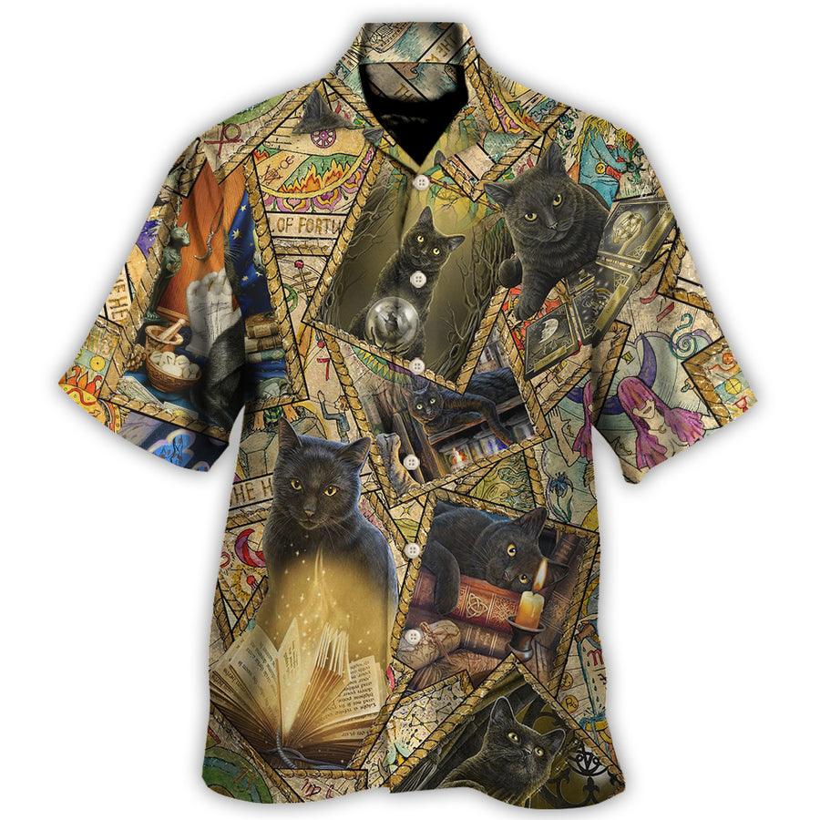 Black Cat Hawaiian Shirt For Summer, Beautiful Cat Hawaiian Shirts Outfit For Men Women, Friend, Team, Cat Lovers
