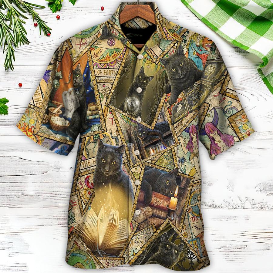 Black Cat Hawaiian Shirt For Summer, Beautiful Cat Hawaiian Shirts Outfit For Men Women, Friend, Team, Cat Lovers - Image 3