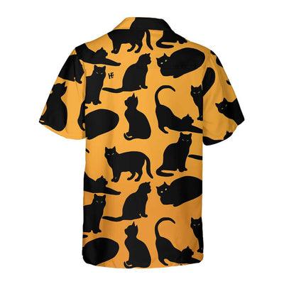 Black Cat Hawaiian Shirt, Yoga Black Cat Shirt For Men - Perfect Gift For Men, Cat Lovers, Husband, Boyfriend, Friend, Family - Image 3