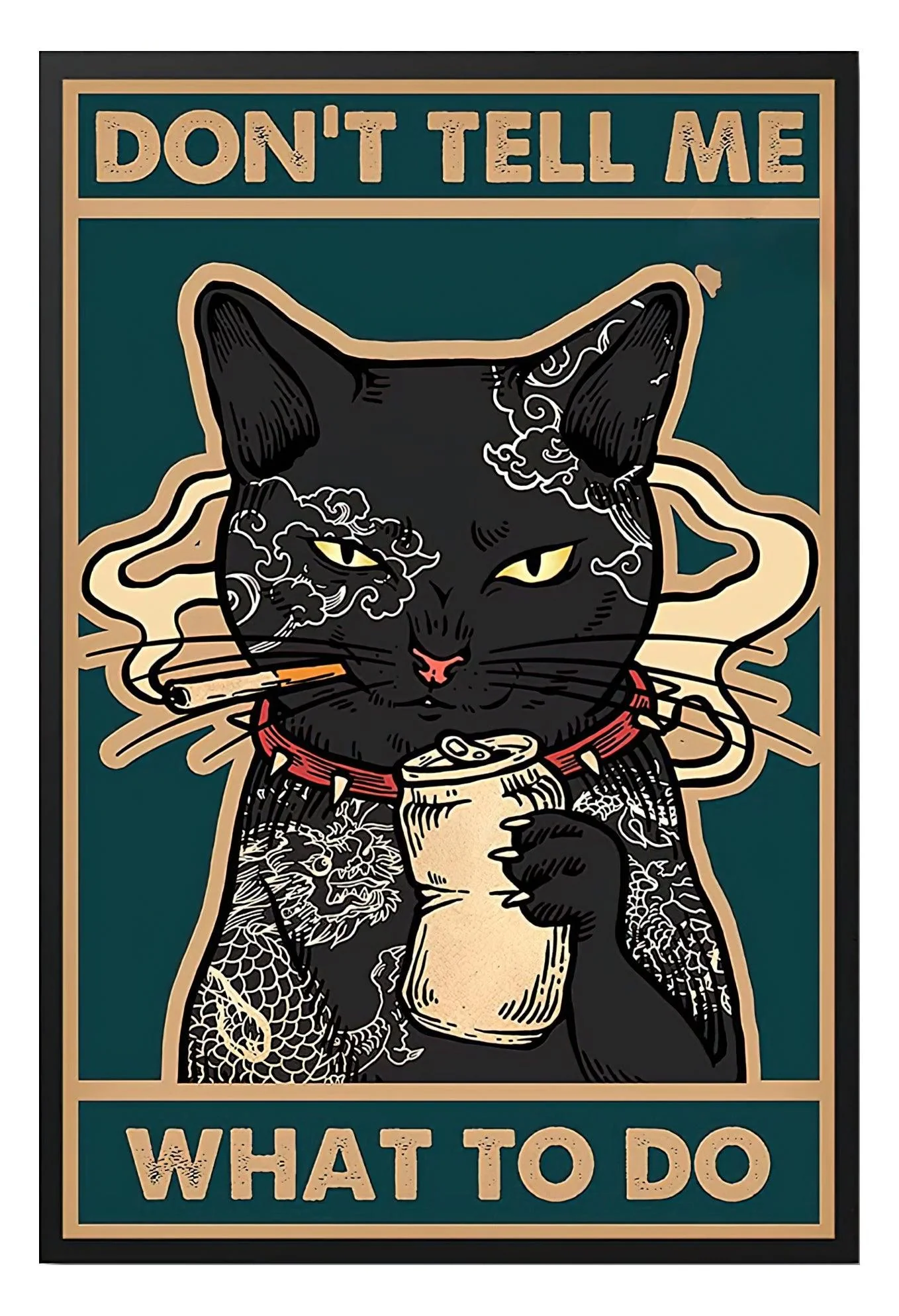 Black Cat Portrait Canvas, Cat Don’t Tell Me What To Do, Vintage Black Cat Premium Wrapped Canvas - Gift For Family, Cat Lovers - Image 3