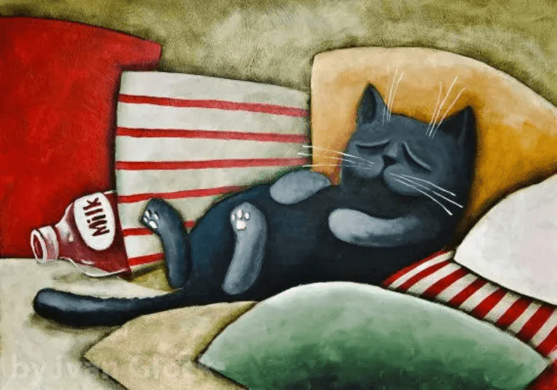 Black Cat Premium Wrapped Landscape Canvas - Sleeping Cat, Black Cat, Funny Cat - Gift For Cat Lovers, Cat Owners - Image 2