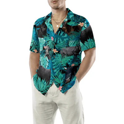 Black Cow Hawaiian Shirt, Tropical Summer Flower And Leave Hawaiian Shirt For Men - Perfect Gift For Cow Lovers, Husband, Boyfriend, Friend, Family - Image 5