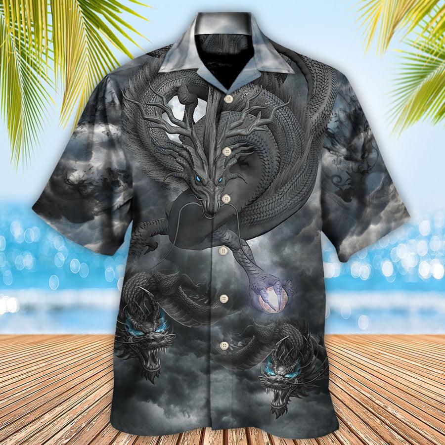 Black Dragon Hawaiian Shirt For Summer, Always Be A Dragon Hawaiian Shirts Outfit For Men Women, Dragon Lovers