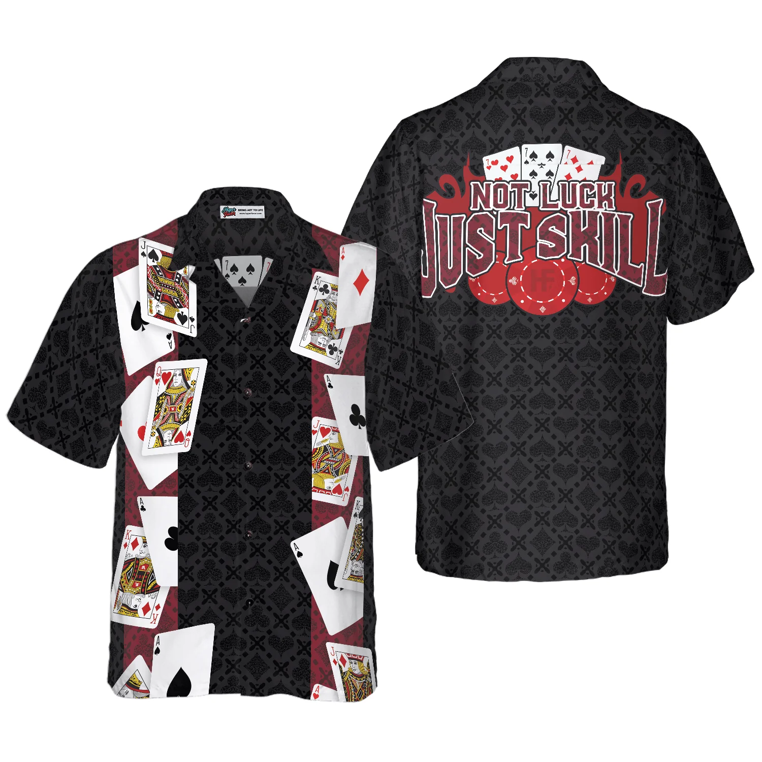 BlackJack Not Luck Just Skill Hawaiian Shirt, Colorful Summer Aloha Shirt For Men Women, Perfect Gift For Husband, Wife, Friend, Family