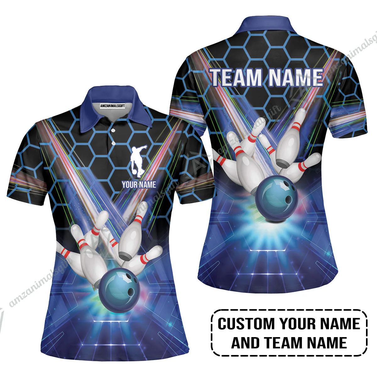Blue Bowling Custom Sweatshirt, Bowling Personalized Sweatshirt, Bowling Shirt Custom Name and Team Name - Image 7