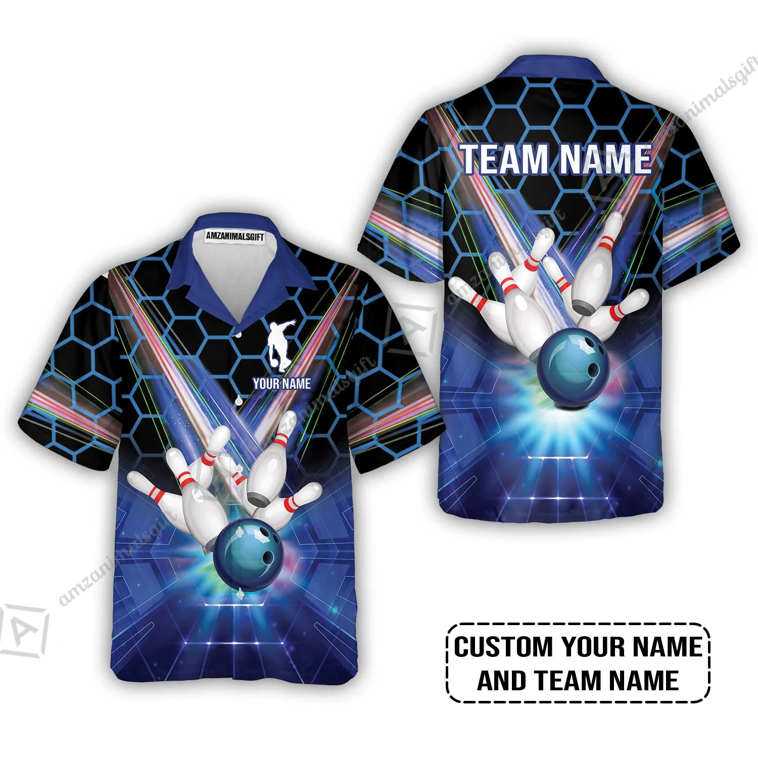 Blue Bowling Custom Sweatshirt, Bowling Personalized Sweatshirt, Bowling Shirt Custom Name and Team Name - Image 9