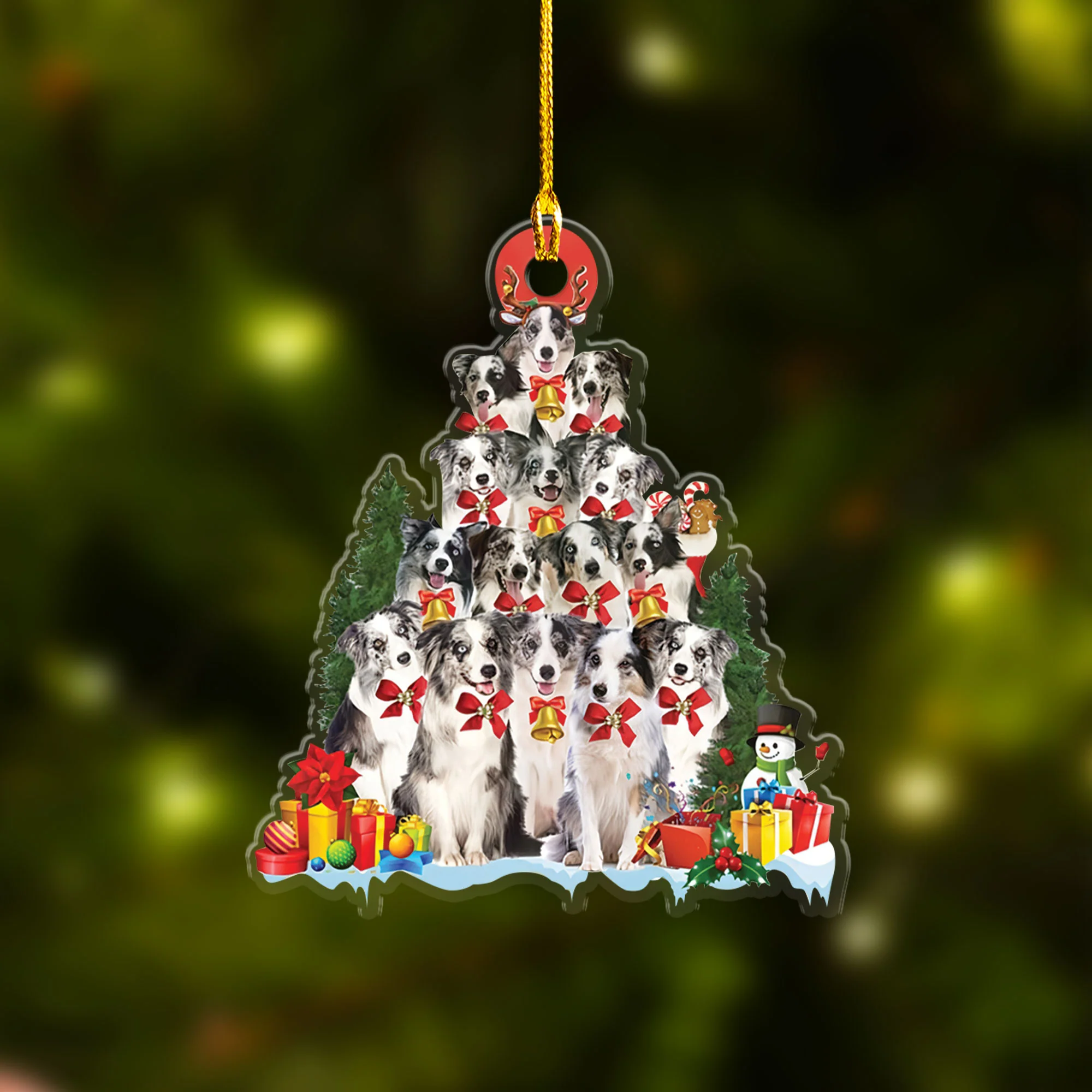Blue Merle Collie Dogs Christmas Tree Acrylic Ornament, Dog Gifts For Decor Home, Christmas Gift For Dog Lovers, Dog Owners - Image 2