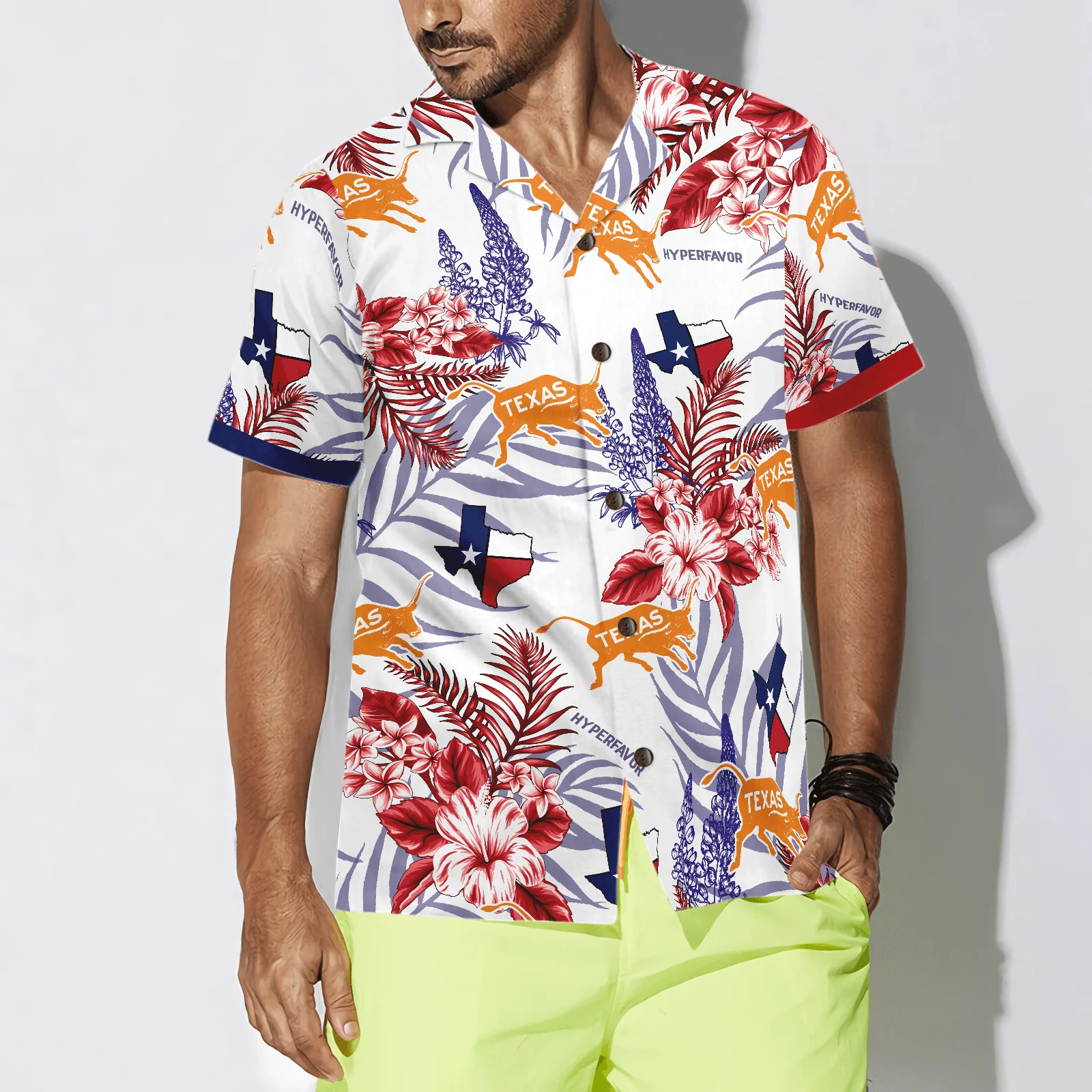 Bluebonnet Texas Aloha Hawaiian Shirt For Summer, Button Down Floral and Flag Texas, Colorful Shirt Perfect Gift For Men Women, Friend, Proud Texas - Image 3