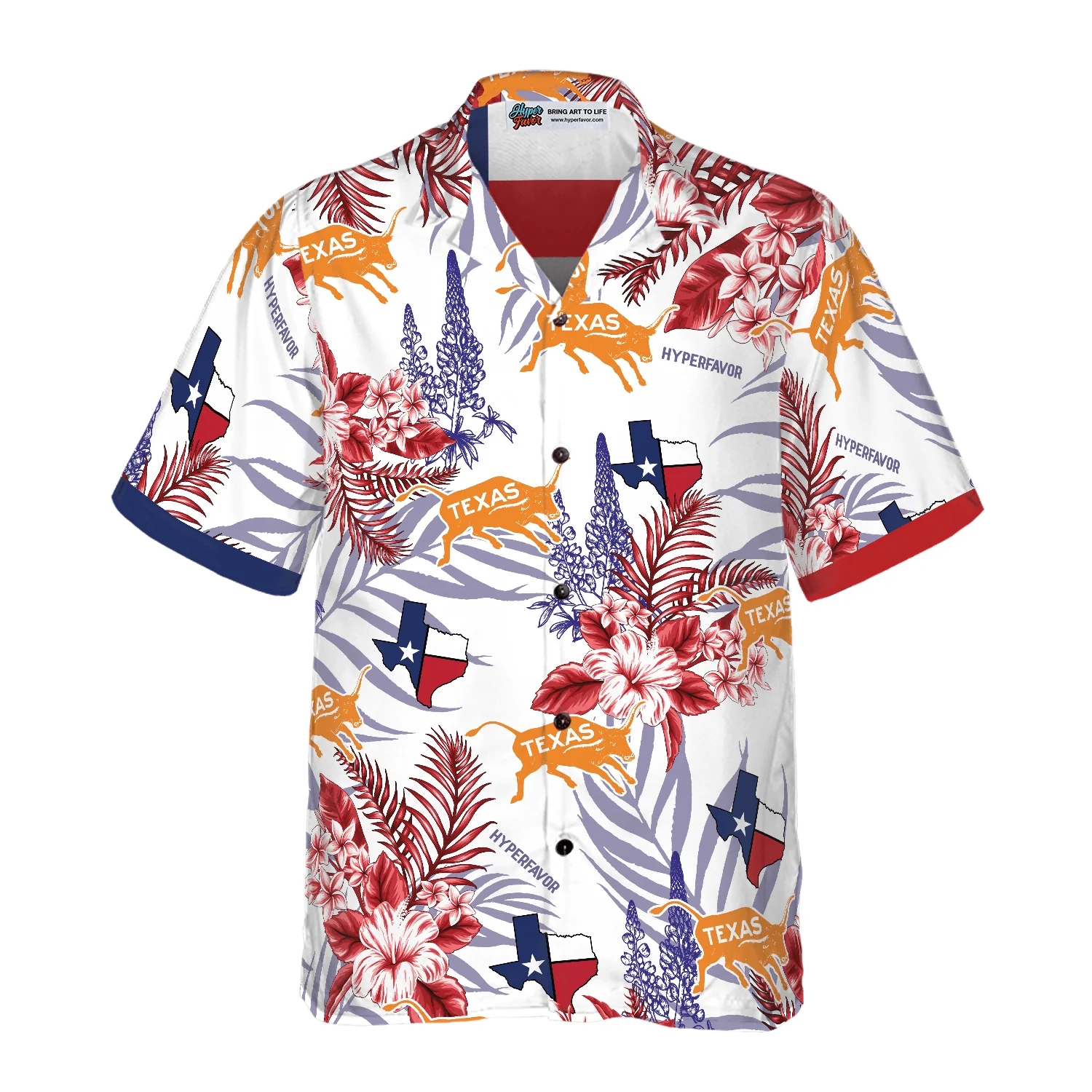 Bluebonnet Texas Aloha Hawaiian Shirt For Summer, Button Down Floral and Flag Texas, Colorful Shirt Perfect Gift For Men Women, Friend, Proud Texas - Image 4